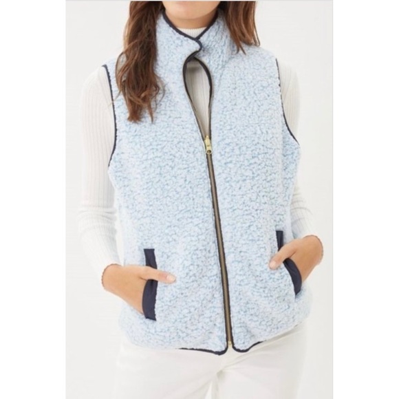 Reversible Navy Sherpa Puffer Vest - Picture 2 of 2